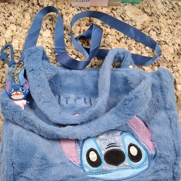 Stitch Blue and Pink Kids Plush Bag - Picture 3 of 4